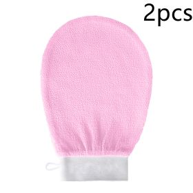 Rayon Viscose Fiber Medium Fine Sand Exfoliating Bath Gloves (Option: Pink-2pcs)