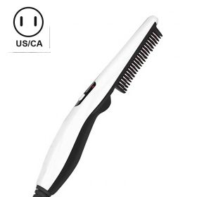 Multifunctional Male And Female Styling Combing And Straight Dual-Use (Option: White-US)