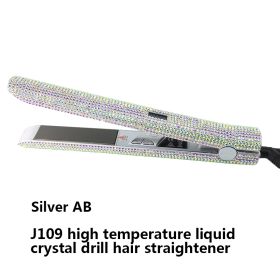 High Temperature Electric Splint For Diamond-Studded Hair Straightener (Option: Silver AB-US)