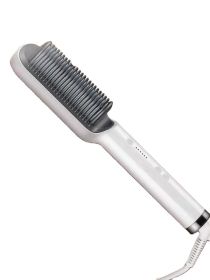 Internal Buckle Straightening Comb And Curling Iron Dual (Option: White-Australia regulations)