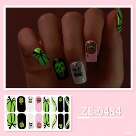 Apply Oil Film Fluorescent Nail Enhancement Sticker Glow At Night (Option: ZE 0484-Nail Sticker Down)