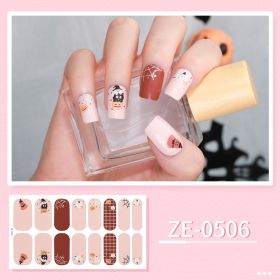 Apply Oil Film Fluorescent Nail Enhancement Sticker Glow At Night (Option: ZE 0506-Nail Sticker Down)