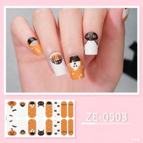 Apply Oil Film Fluorescent Nail Enhancement Sticker Glow At Night (Option: ZE 0503-Nail Sticker Down)