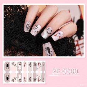 Apply Oil Film Fluorescent Nail Enhancement Sticker Glow At Night (Option: ZE 0500-Nail Sticker Down)