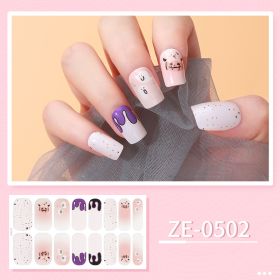 Apply Oil Film Fluorescent Nail Enhancement Sticker Glow At Night (Option: ZE 0502-Nail Sticker Down)