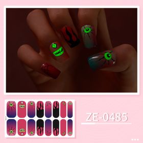 Apply Oil Film Fluorescent Nail Enhancement Sticker Glow At Night (Option: ZE 0485-Nail Sticker Down)