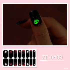 Apply Oil Film Fluorescent Nail Enhancement Sticker Glow At Night (Option: ZE 0489-Nail Sticker Down)