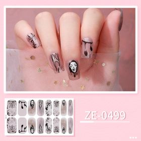 Apply Oil Film Fluorescent Nail Enhancement Sticker Glow At Night (Option: ZE 0499-Nail Sticker Down)