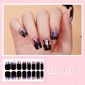 Apply Oil Film Fluorescent Nail Enhancement Sticker Glow At Night (Option: ZE 0498-Nail Sticker Down)