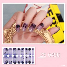 Apply Oil Film Fluorescent Nail Enhancement Sticker Glow At Night (Option: ZE 0490-Nail Sticker Down)